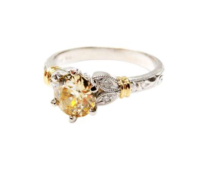 Vintage Yellow Diamond Engagement Ring