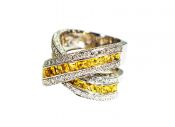 Vintage Yellow Sapphire and Diamond Ring