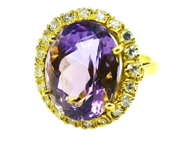 Vintage Amethyst and Diamond Ring