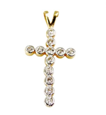 Vintage Diamond Cross Pendant