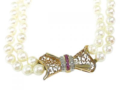 Vintage Double Strand Pearl Necklace
