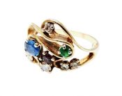 Modern Multi Gemstone Ring