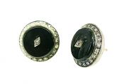 Vintage Onyx and Diamond Earrings