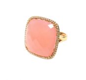 Vintage Rose Quartz and Diamond Ring