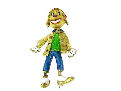 Whimsical Clown Brooch