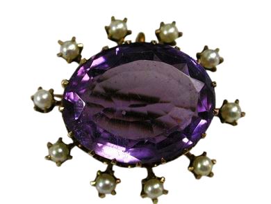 Amethyst Brooch