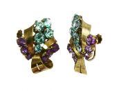 Amethyst and Blue Zircon Earrings