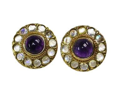 Amethyst and Moonstone Earrings