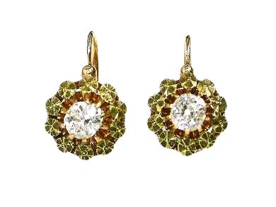 Antique Diamond Drop Earrings