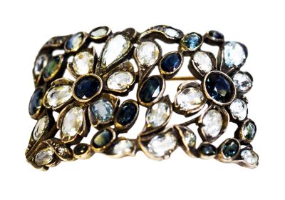 Antique Sapphire and Aquamarine Brooch