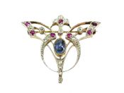 Antique Sapphire Diamond Brooch