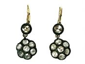 Antique Rose Cut Diamond Drop Earrings