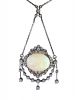 Victorian 7.54ct Opal and Diamond Necklace in Platinum and Silver
