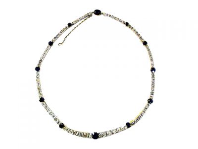 Antique Sapphire and Diamond Necklace