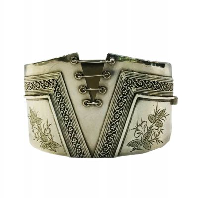 Antique Victorian Sterling Silver Hinged Bracelet