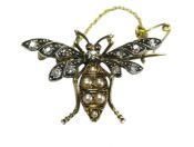 Antique Diamond Bee Brooch
