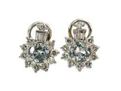 Aquamarine Cluster Earrings