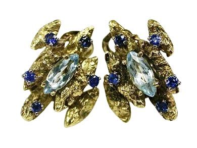 Aquamarine Nugget Earrings