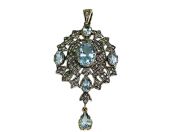 Vintage Aquamarine and Diamond Pendant