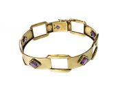 Art Deco Amethyst and Gold Bracelet