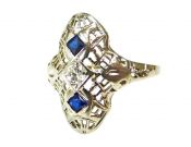 Art Deco Diamond and Sapphire Ring