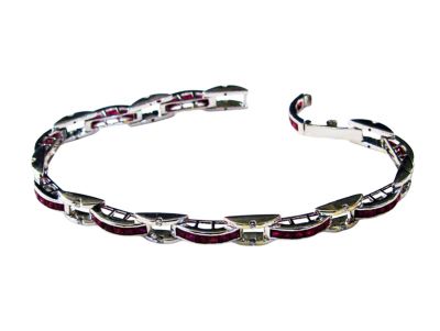 Art Deco Inspired Ruby and Diamond Bracelet