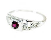 Art Deco Inspired Ruby and Diamond Ring
