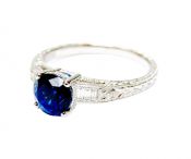 Art Deco Inspired Sapphire and Diamond Ring