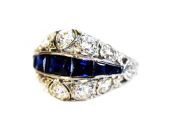 Art Deco Sapphire and Diamond Ring