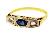 Art Deco Sapphire and Diamond Ring