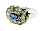 Art Deco Sapphire and Diamond Ring