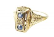 Art Deco Sapphire and Diamond Ring