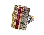 Art Deco Style Ruby and Diamond Ring