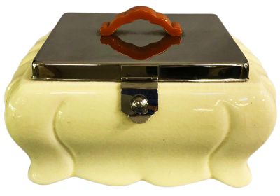 Art Deco Earthenware Box, Czech, circa 1930