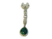 Art Deco Emerald and Diamond Brooch