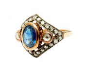 Art Deco Inspired Sapphire and Diamond Ring