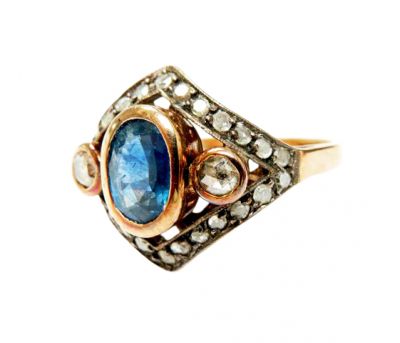 Art Deco Inspired Sapphire and Diamond Ring