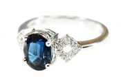 Art Deco Inspired Sapphire and Diamond Ring