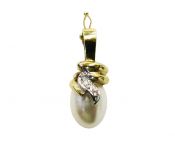 Baroque Pearl and Diamond Pendant or Enhancer