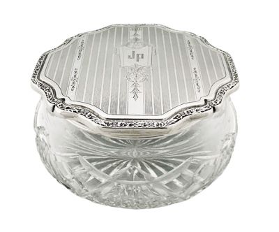 Birks Sterling Silver & Crystal Dresser Jar