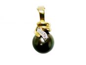 Black Tahitian Pearl and Diamond Enhancer