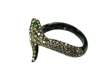 Brown Diamond Snake Ring