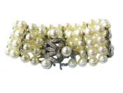 Vintage Four Strand Pearl and Diamond Bracelet