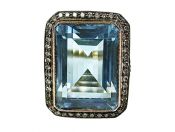Blue Topaz and Diamond Ring