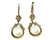 Mabe Pearl and Diamond Earrings