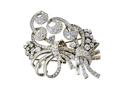 Diamond Floral Brooch
