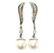 Pearl and Diamond Earrings