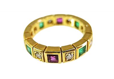 Emerald and Ruby Eternity Band