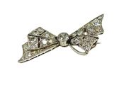 Diamond Bow Brooch