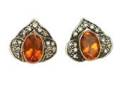 Citrine and Diamond Earrings